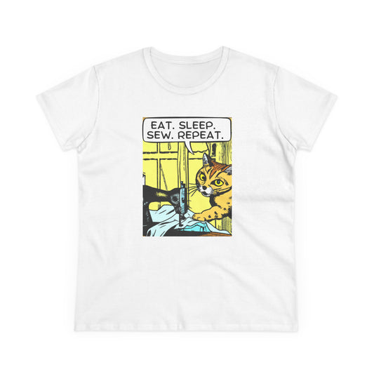 Sewing Enthusiast Cotton Tee - Eat Sleep Sew Repeat