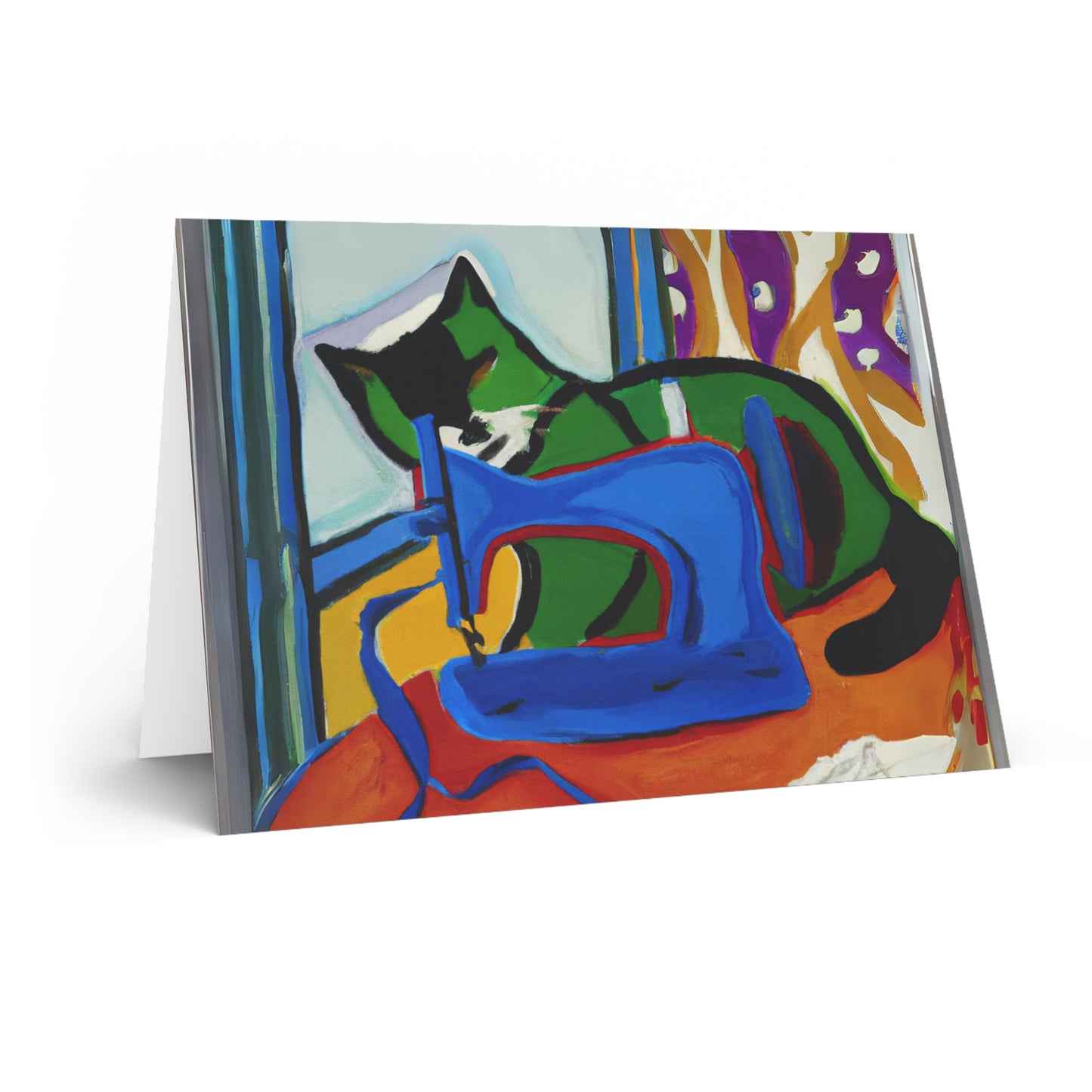 Sewing Cat 15 Blank Card