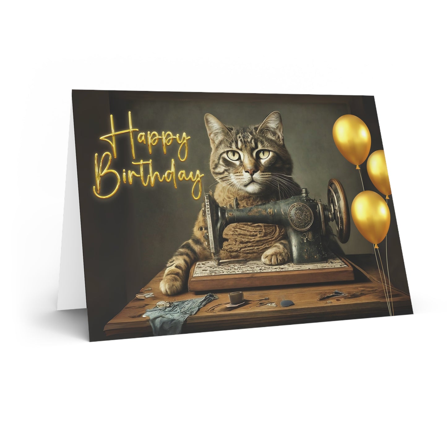 Birthday Card Sewing Bro Gold