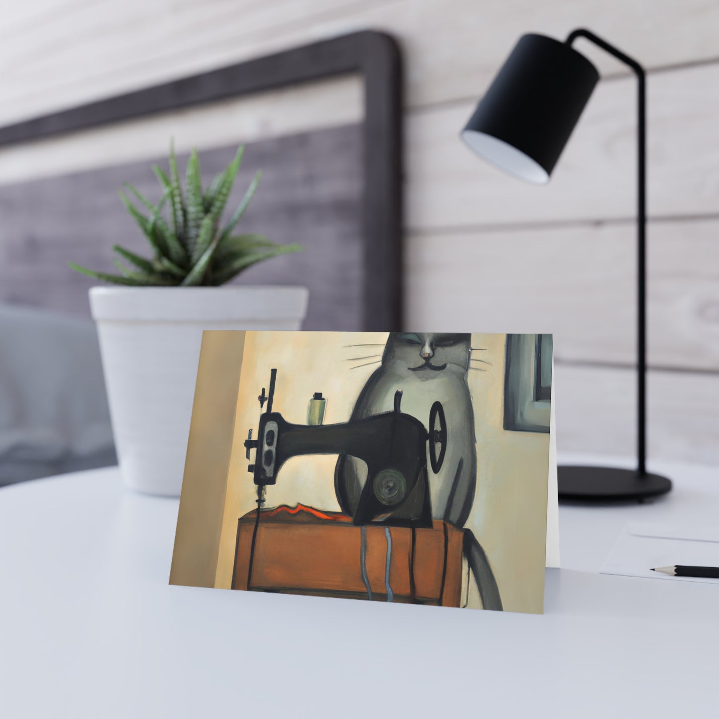 Sewing Cat 16 Blank Card