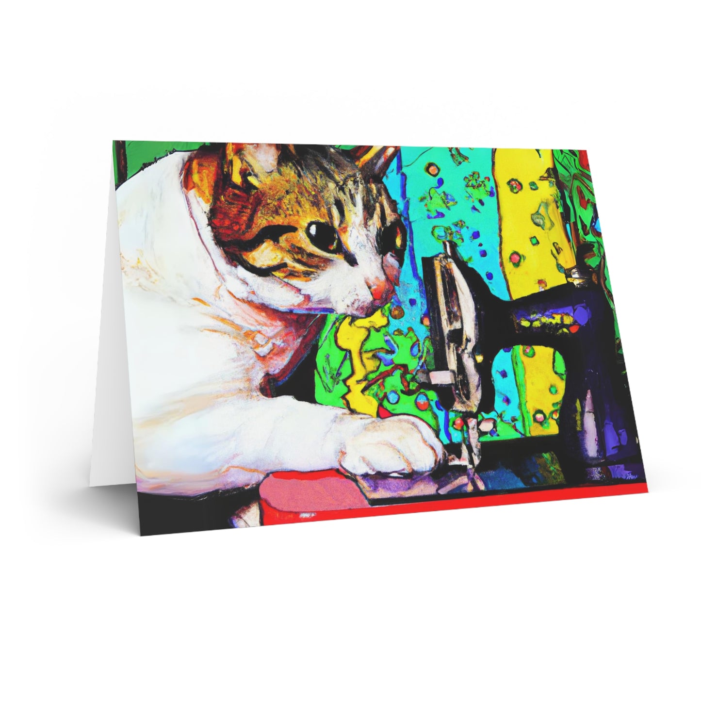Sewing Cat 22 Blank Card
