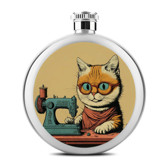 Flask with "Sewing Cats" design – The Perfect Gift for People who Love to Sew