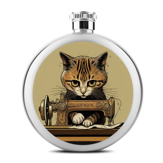 Flask with "Sewing Cats" design – The Perfect Gift for People who Love to Sew