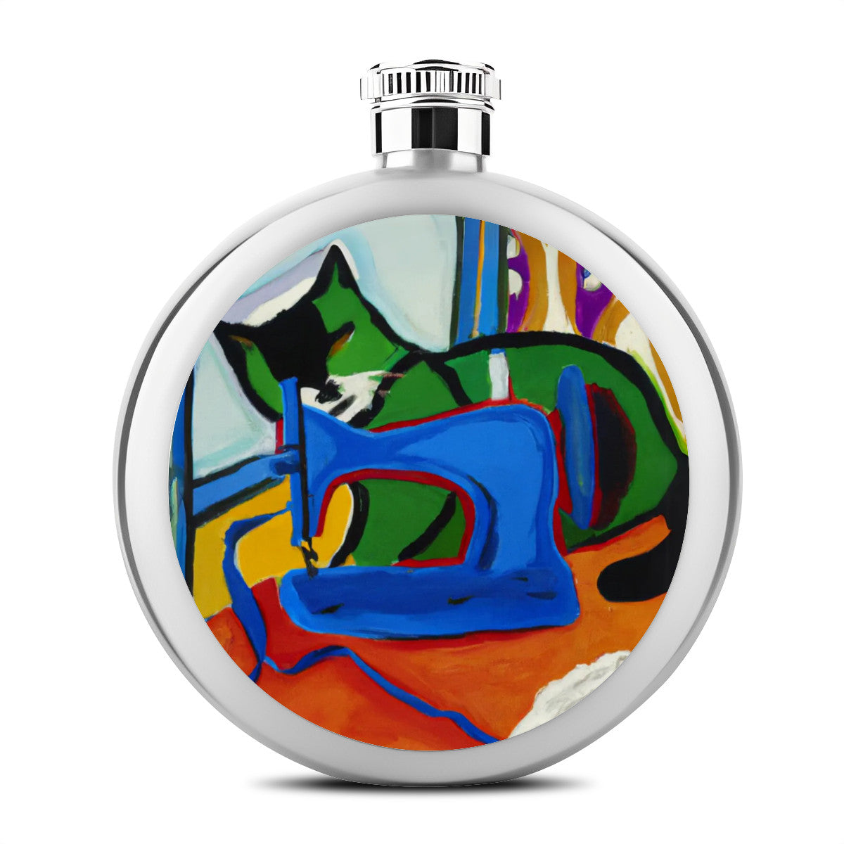 Flask with "Sewing Cats" design – The Perfect Gift for People who Love to Sew