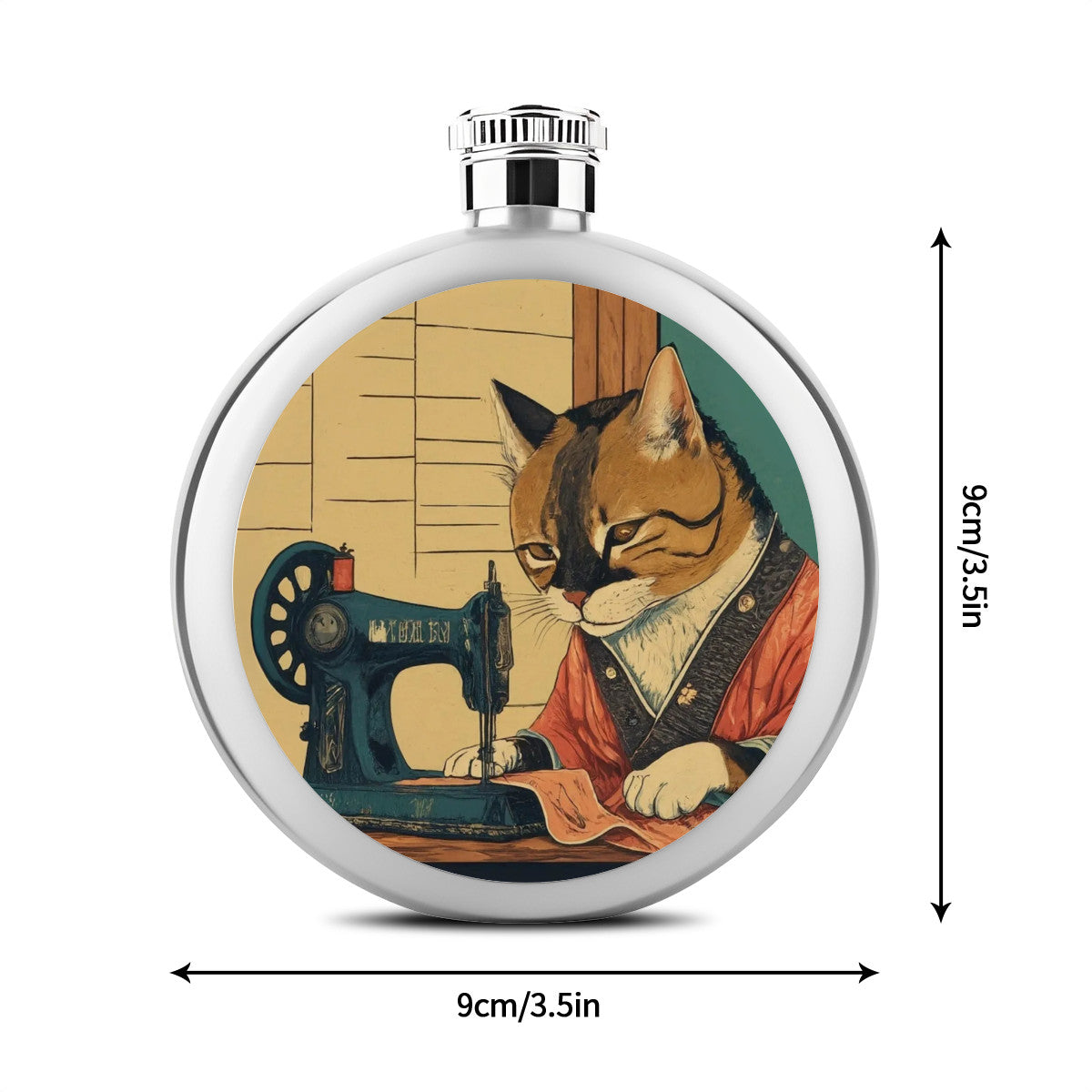 Flask with "Sewing Cats" design – The Perfect Gift for People who Love to Sew