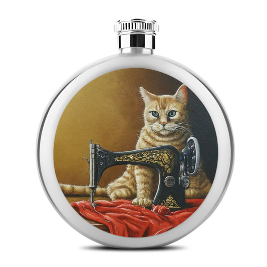 Flask with "Sewing Cats" design – The Perfect Gift for People who Love to Sew