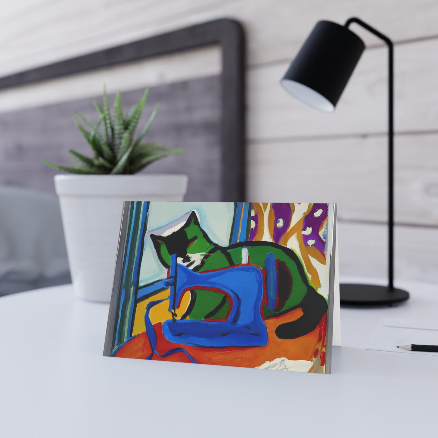 Sewing Cat 15 Blank Card