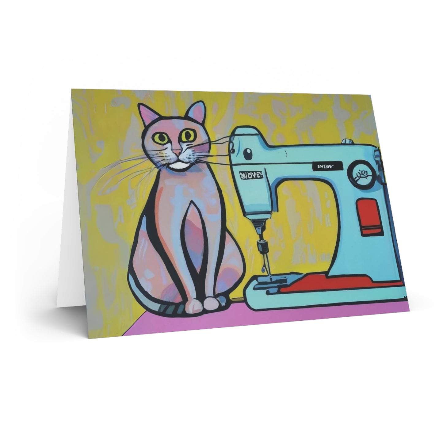 Sewing Cat 8 Blank Card