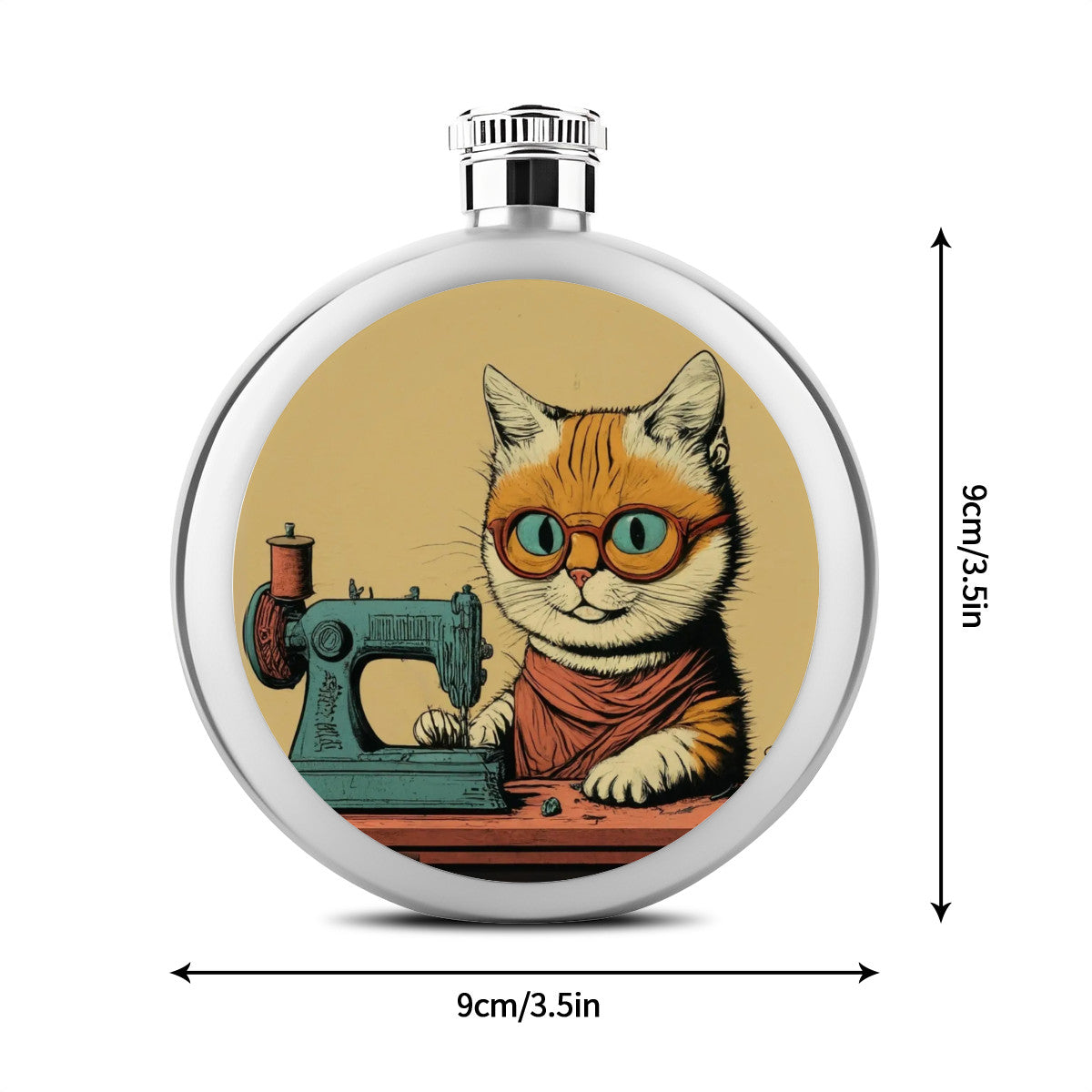 Flask with "Sewing Cats" design – The Perfect Gift for People who Love to Sew