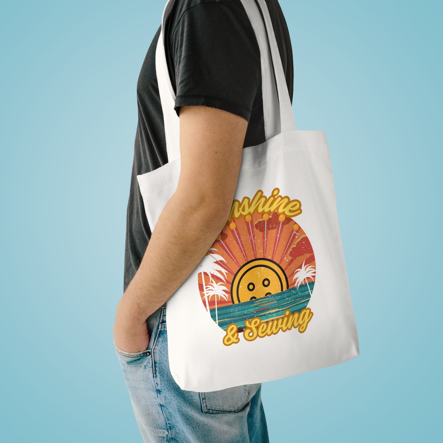 Sunshine & Sewing Cotton Tote Bag