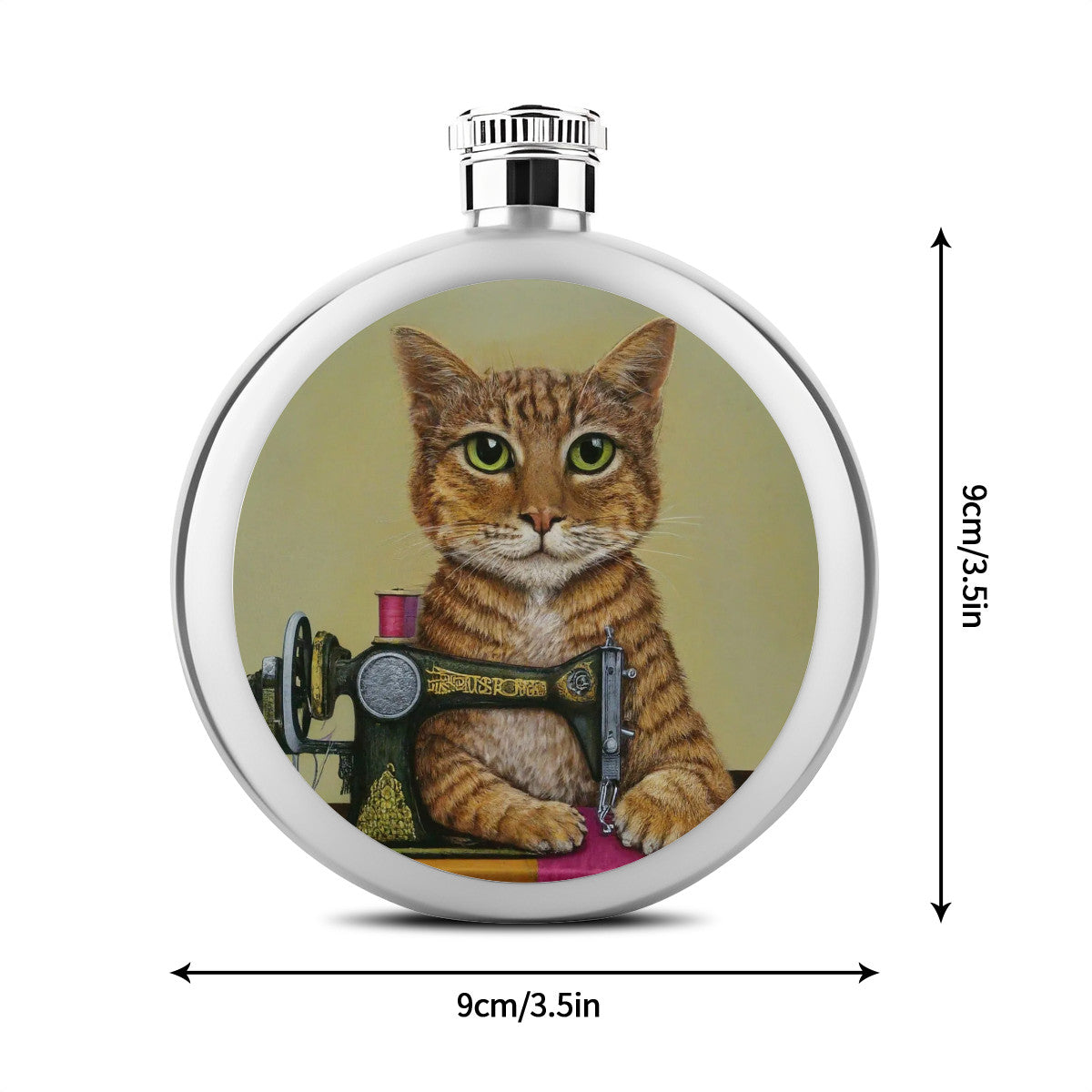 Flask with "Sewing Cats" design – The Perfect Gift for People who Love to Sew