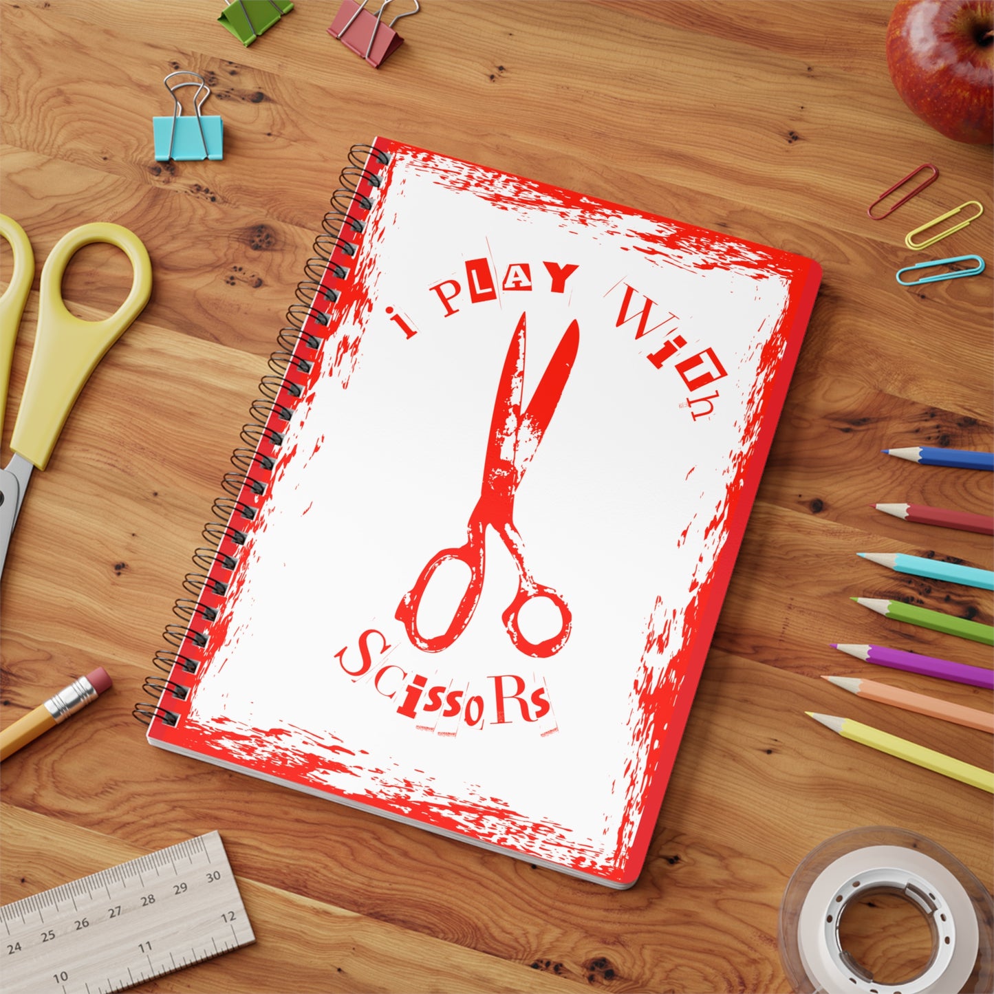 Scissors Notebook Red