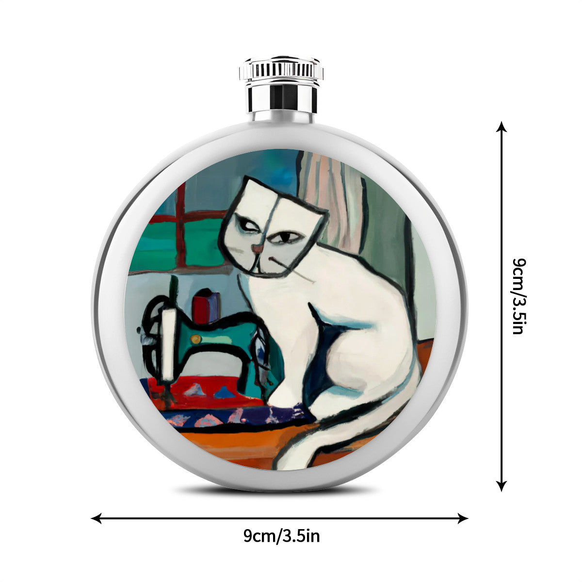 Flask with "Sewing Cats" design – The Perfect Gift for People who Love to Sew