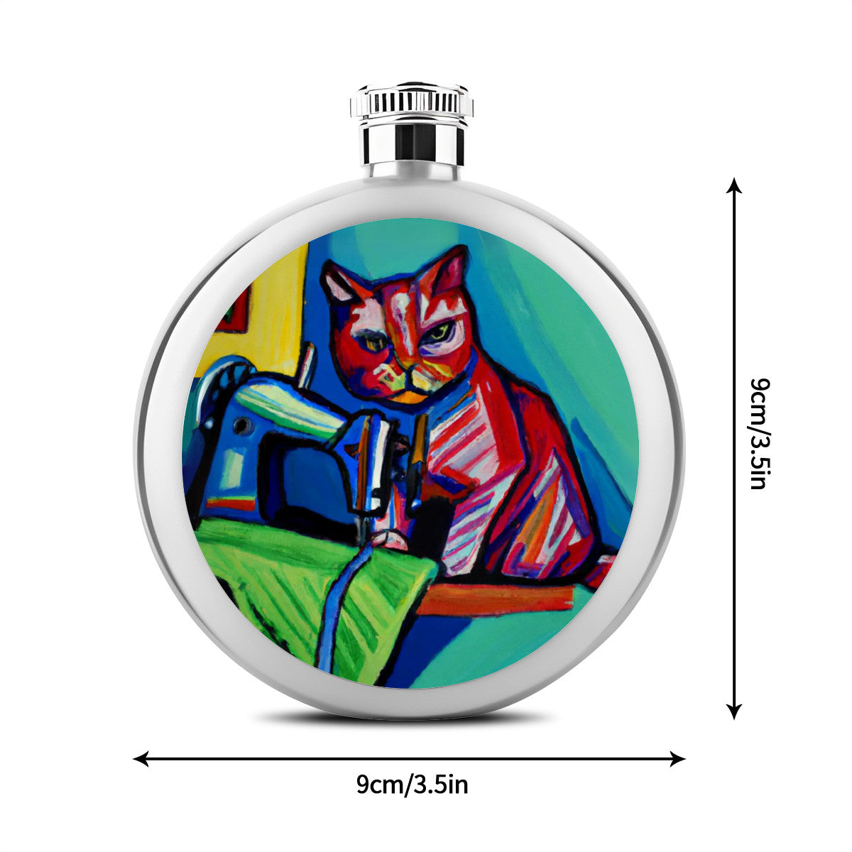 Flask with "Sewing Cats" design – The Perfect Gift for People who Love to Sew