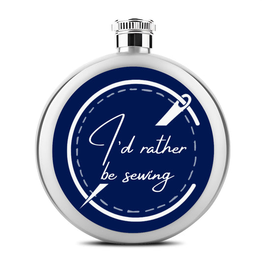 Flask with "I'd Rather Be Sewing" design – The Perfect Gift for People who Love to Sew