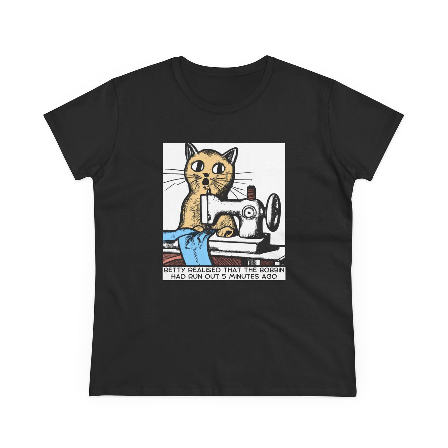 Cute Betty Bobbin Cat Sewing Tee