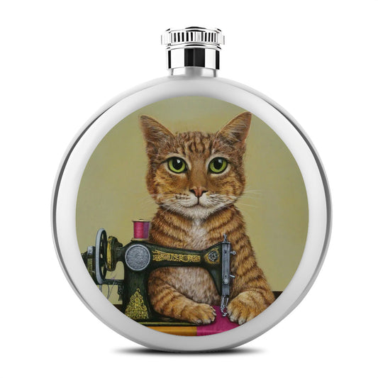 Flask with "Sewing Cats" design – The Perfect Gift for People who Love to Sew