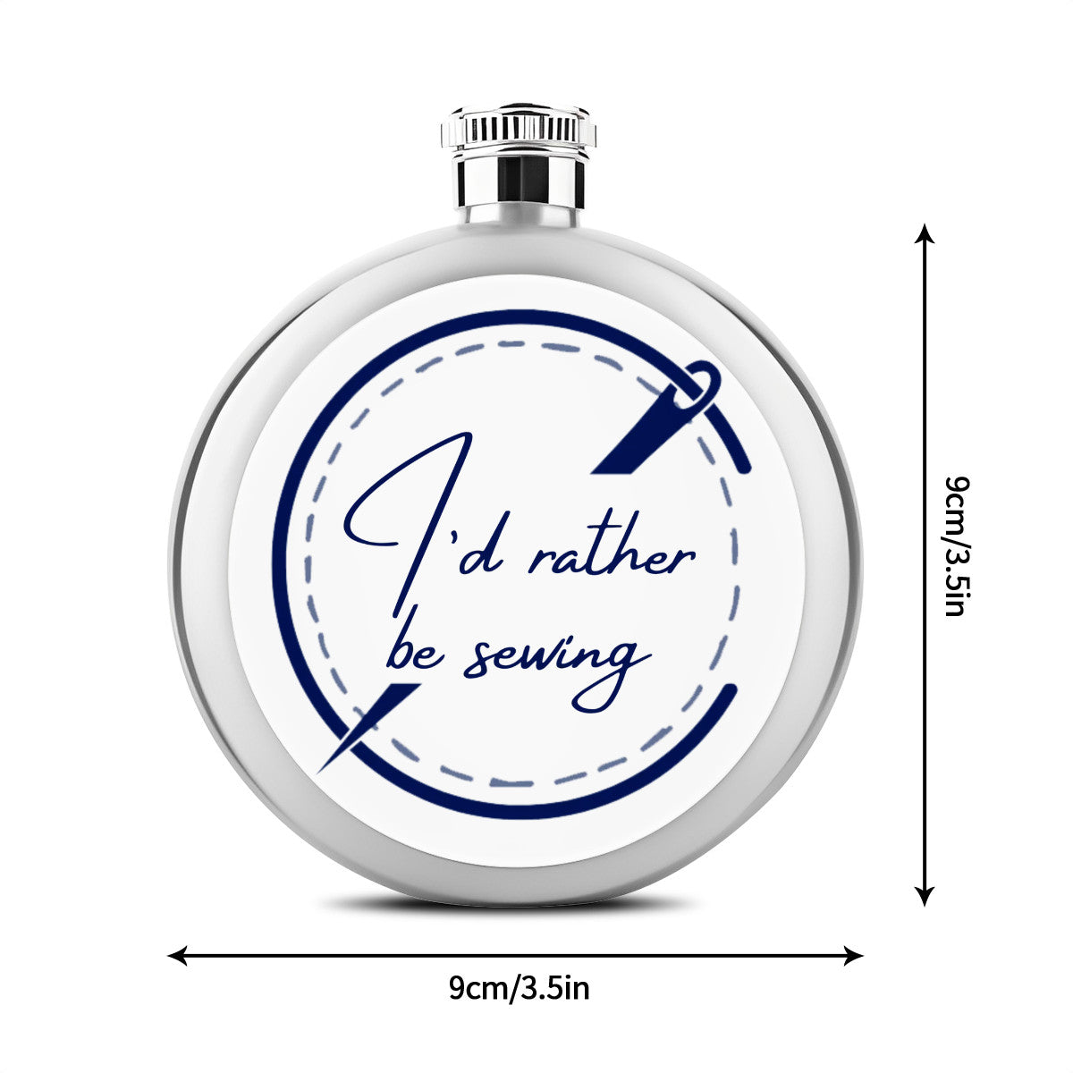 Flask with "I'd Rather Be Sewing" design – The Perfect Gift for People who Love to Sew