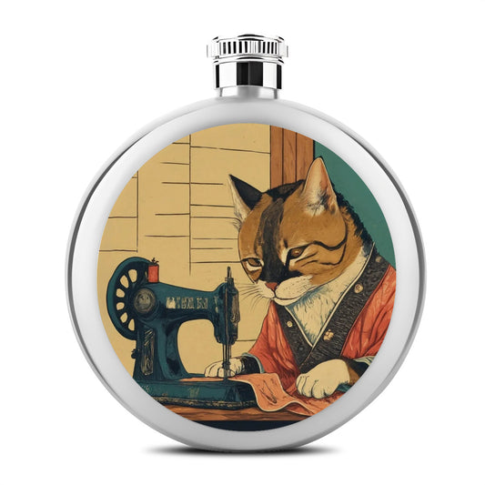 Flask with "Sewing Cats" design – The Perfect Gift for People who Love to Sew