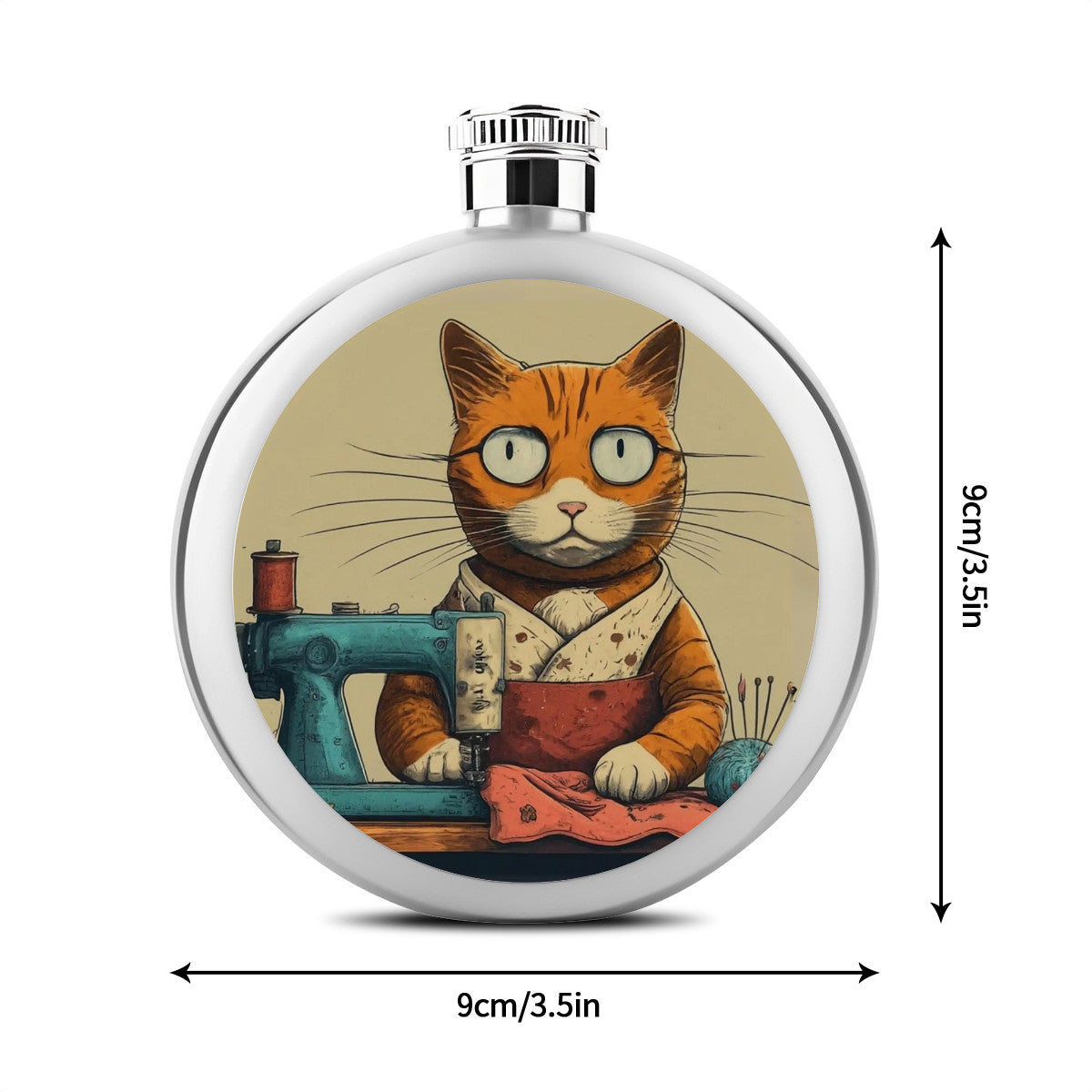 Flask with "Sewing Cats" design – The Perfect Gift for People who Love to Sew