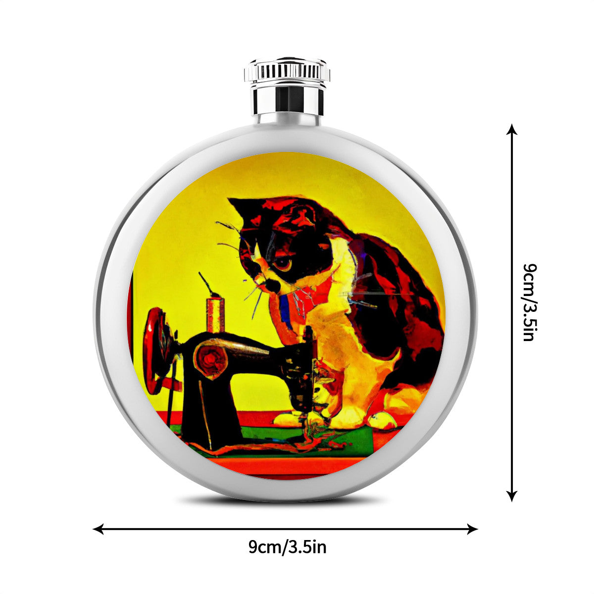 Flask with "Sewing Cats" design – The Perfect Gift for People who Love to Sew