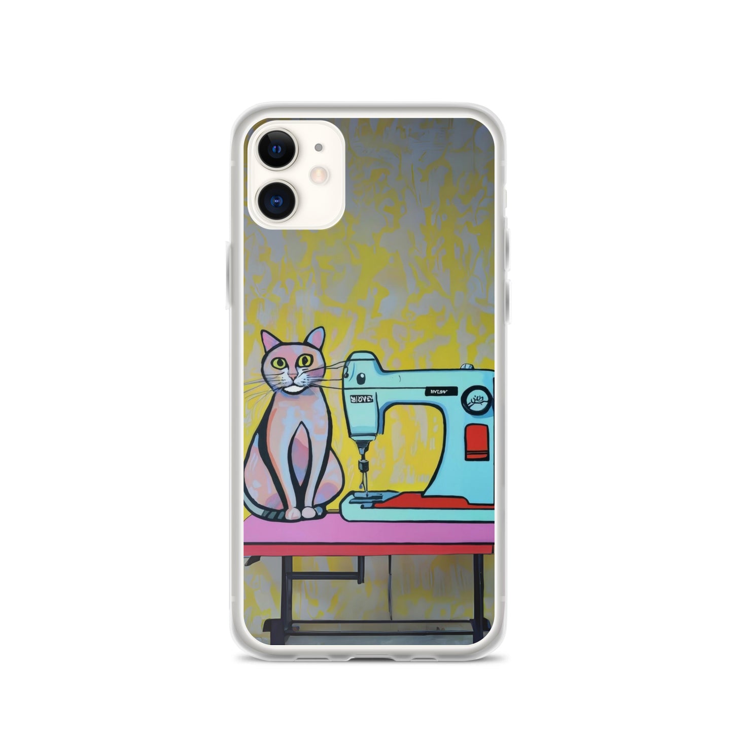 iPhone® "Sewing Cats" Clear Phone Case Design – The Perfect Gift for People who Love to Sew