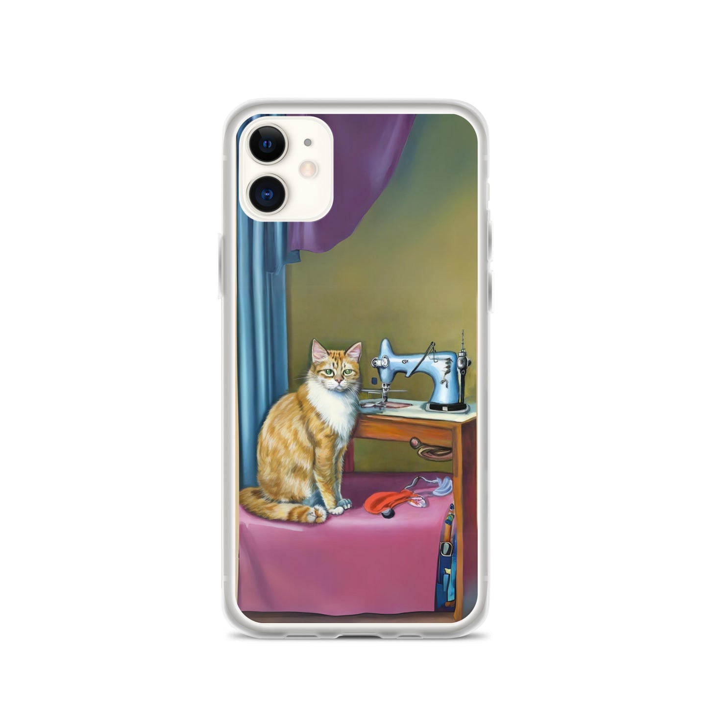 iPhone® "Sewing Cats" Clear Phone Case Design – The Perfect Gift for People who Love to Sew