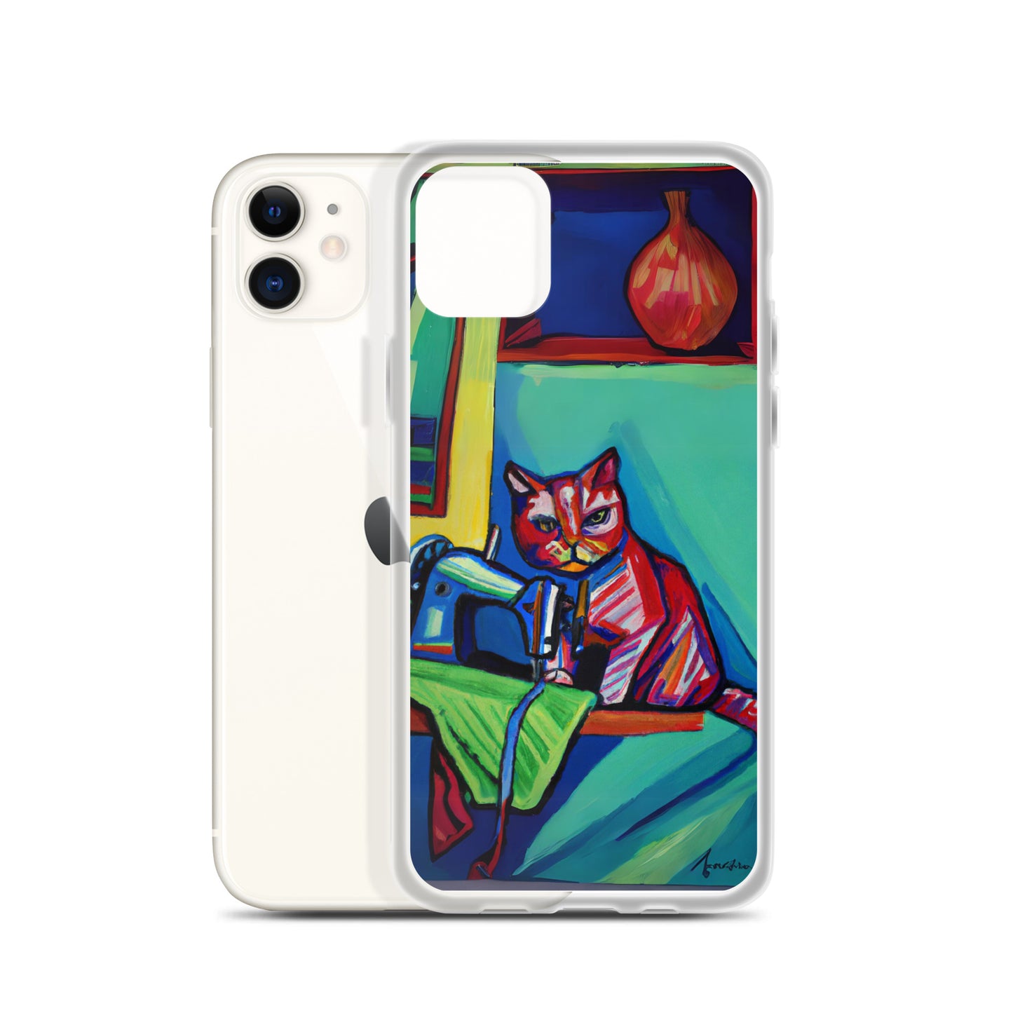 iPhone® "Sewing Cats" Clear Phone Case Design – The Perfect Gift for People who Love to Sew