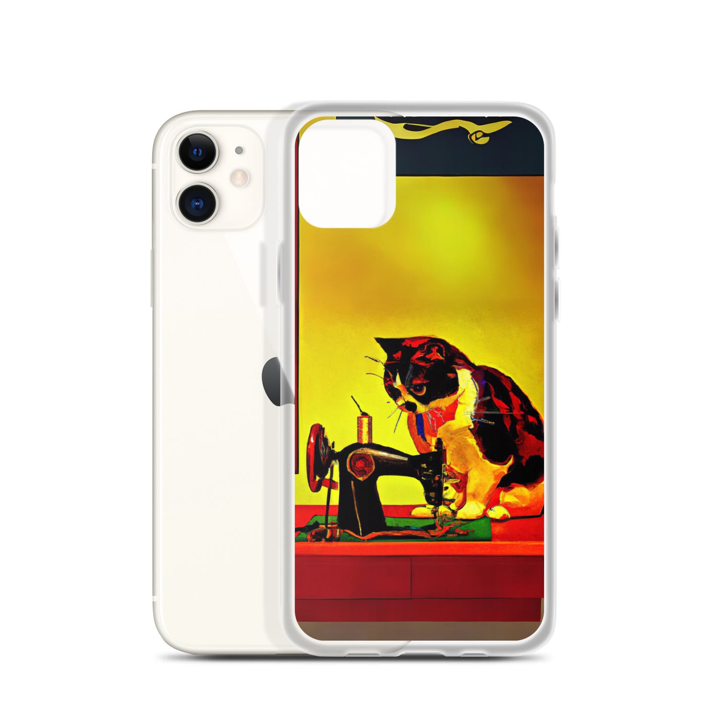 iPhone® "Sewing Cats" Clear Phone Case Design – The Perfect Gift for People who Love to Sew