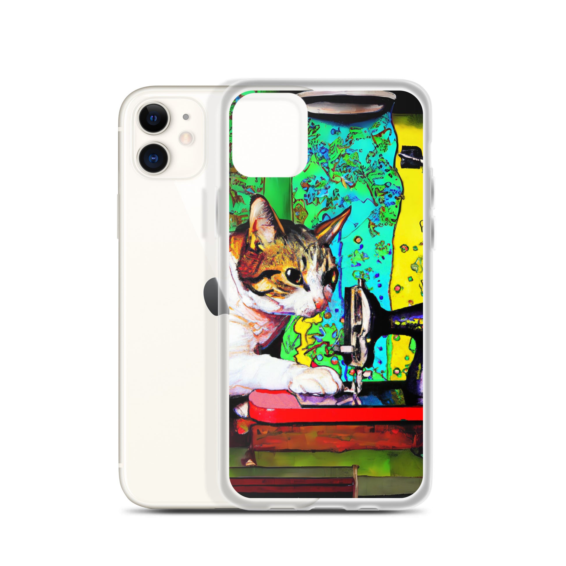 iPhone® "Sewing Cats" Clear Phone Case Design – The Perfect Gift for People who Love to Sew