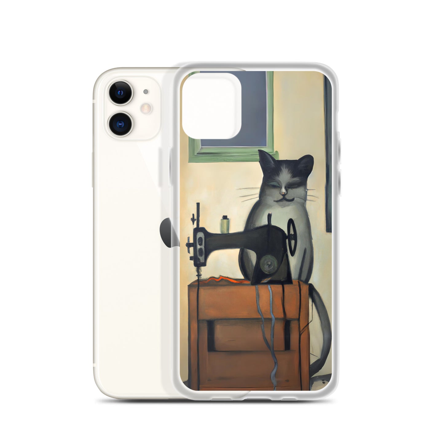 iPhone® "Sewing Cats" Clear Phone Case Design – The Perfect Gift for People who Love to Sew