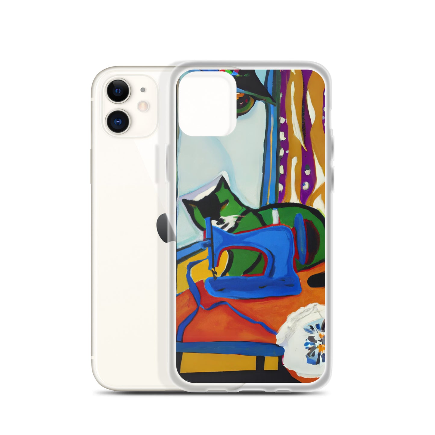 iPhone® "Sewing Cats" Clear Phone Case Design – The Perfect Gift for People who Love to Sew