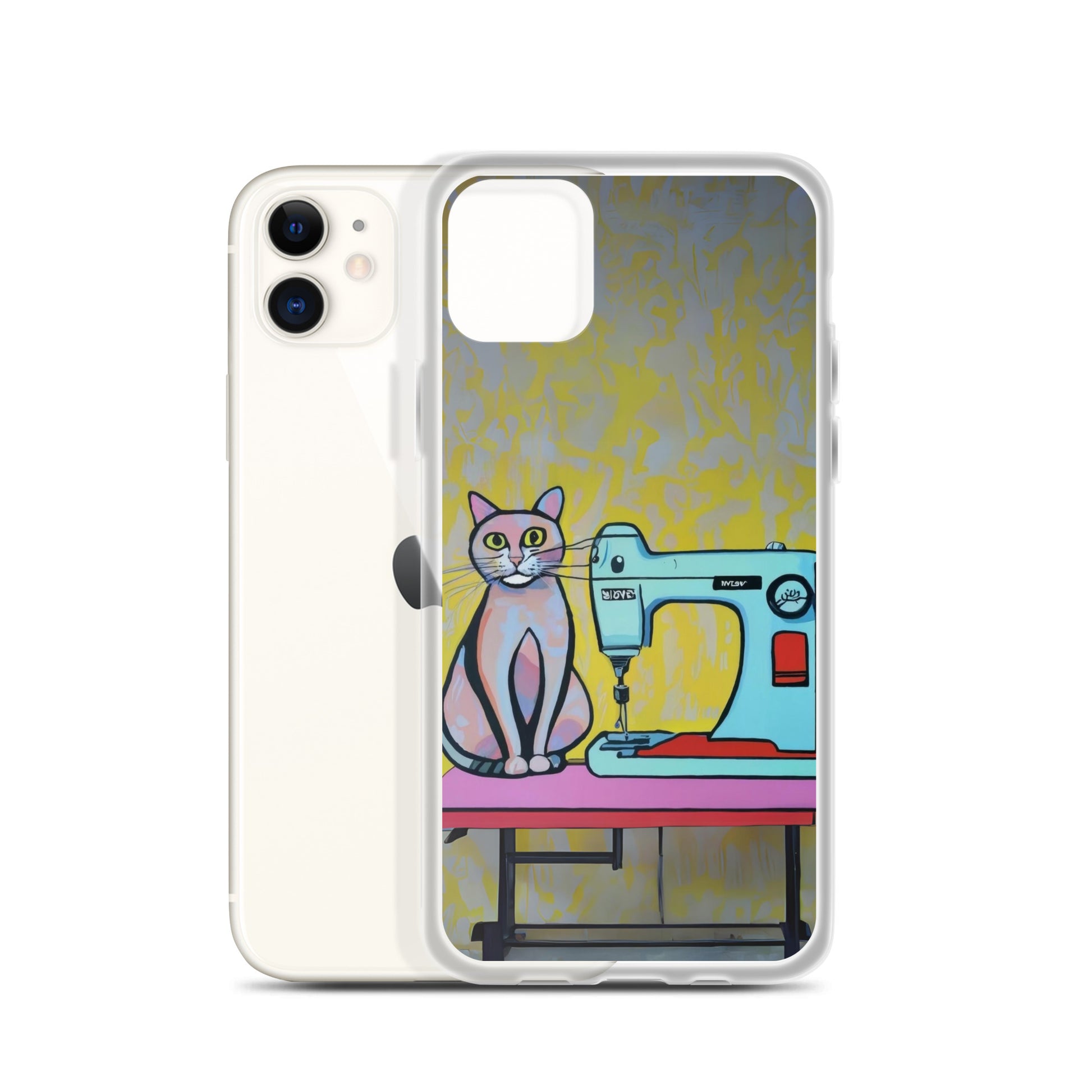 iPhone® "Sewing Cats" Clear Phone Case Design – The Perfect Gift for People who Love to Sew