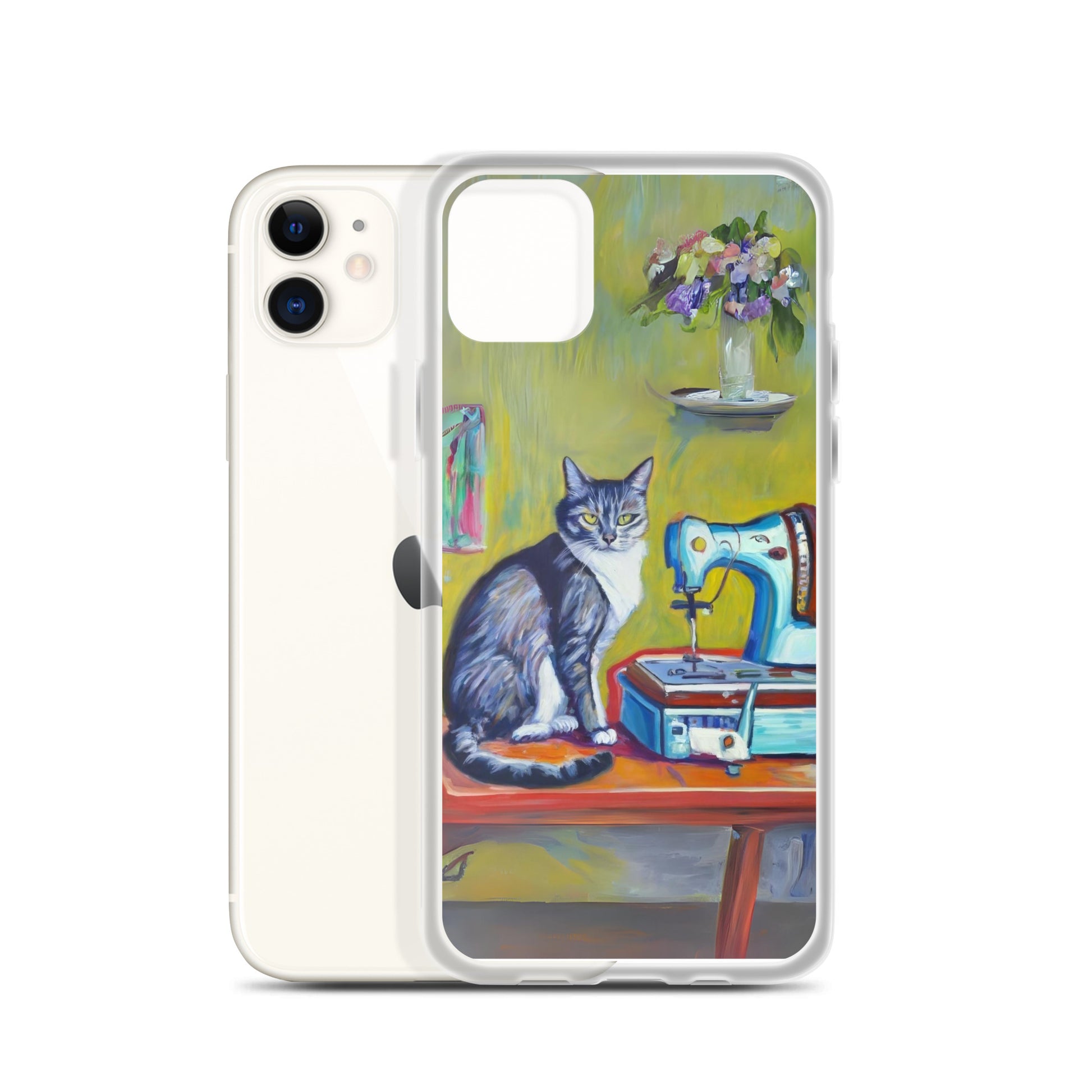 iPhone® "Sewing Cats" Clear Phone Case Design – The Perfect Gift for People who Love to Sew