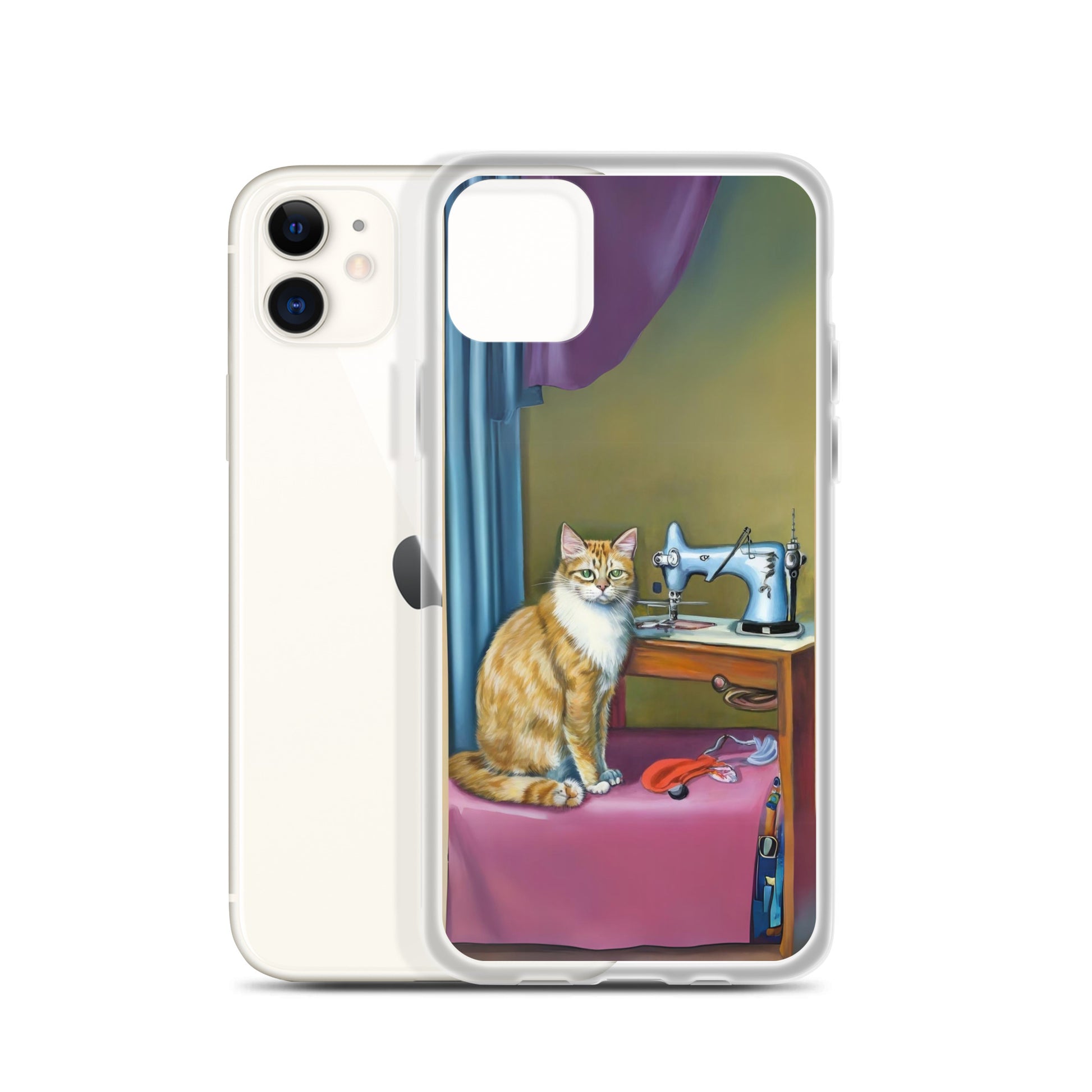 iPhone® "Sewing Cats" Clear Phone Case Design – The Perfect Gift for People who Love to Sew