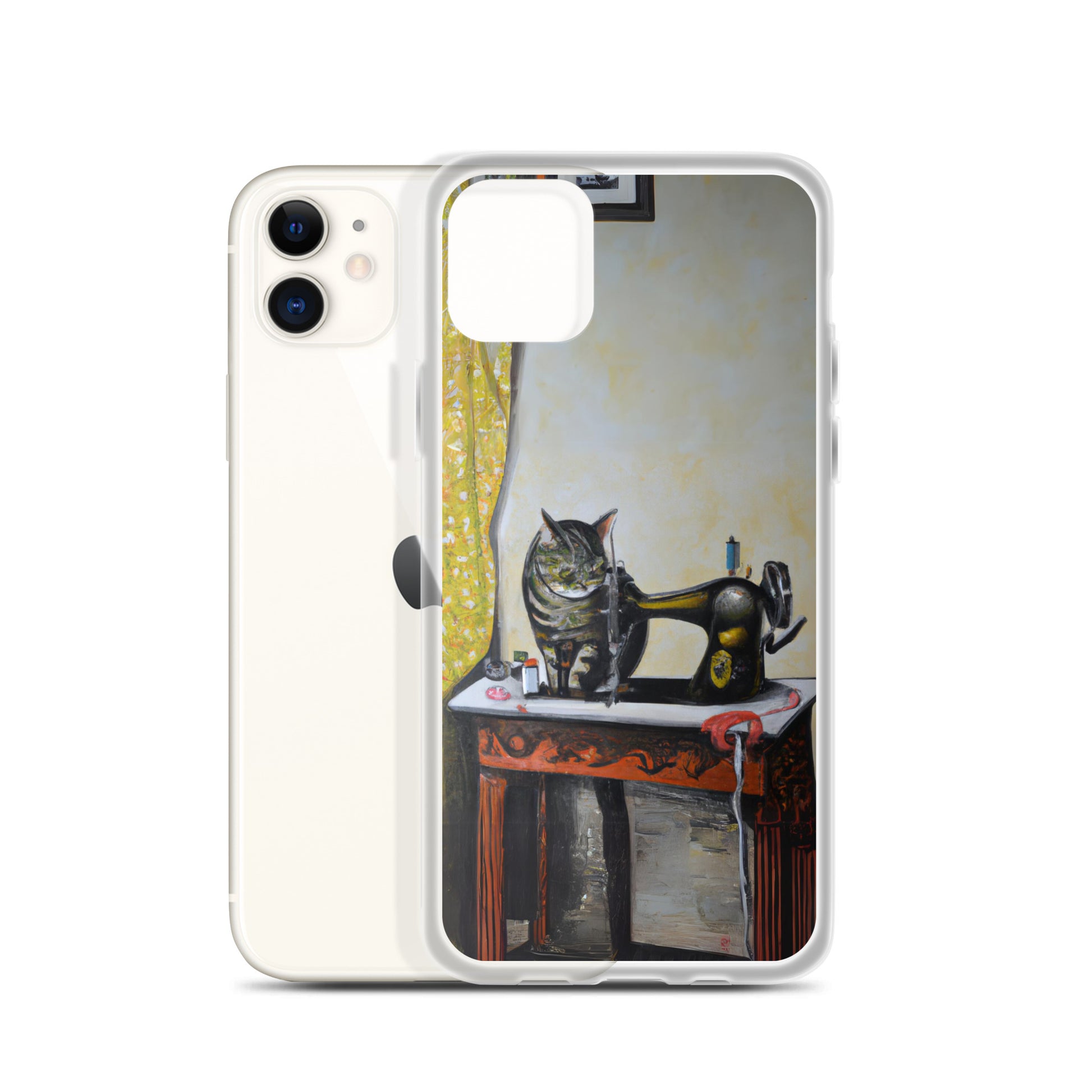 iPhone® "Sewing Cats" Clear Phone Case Design – The Perfect Gift for People who Love to Sew