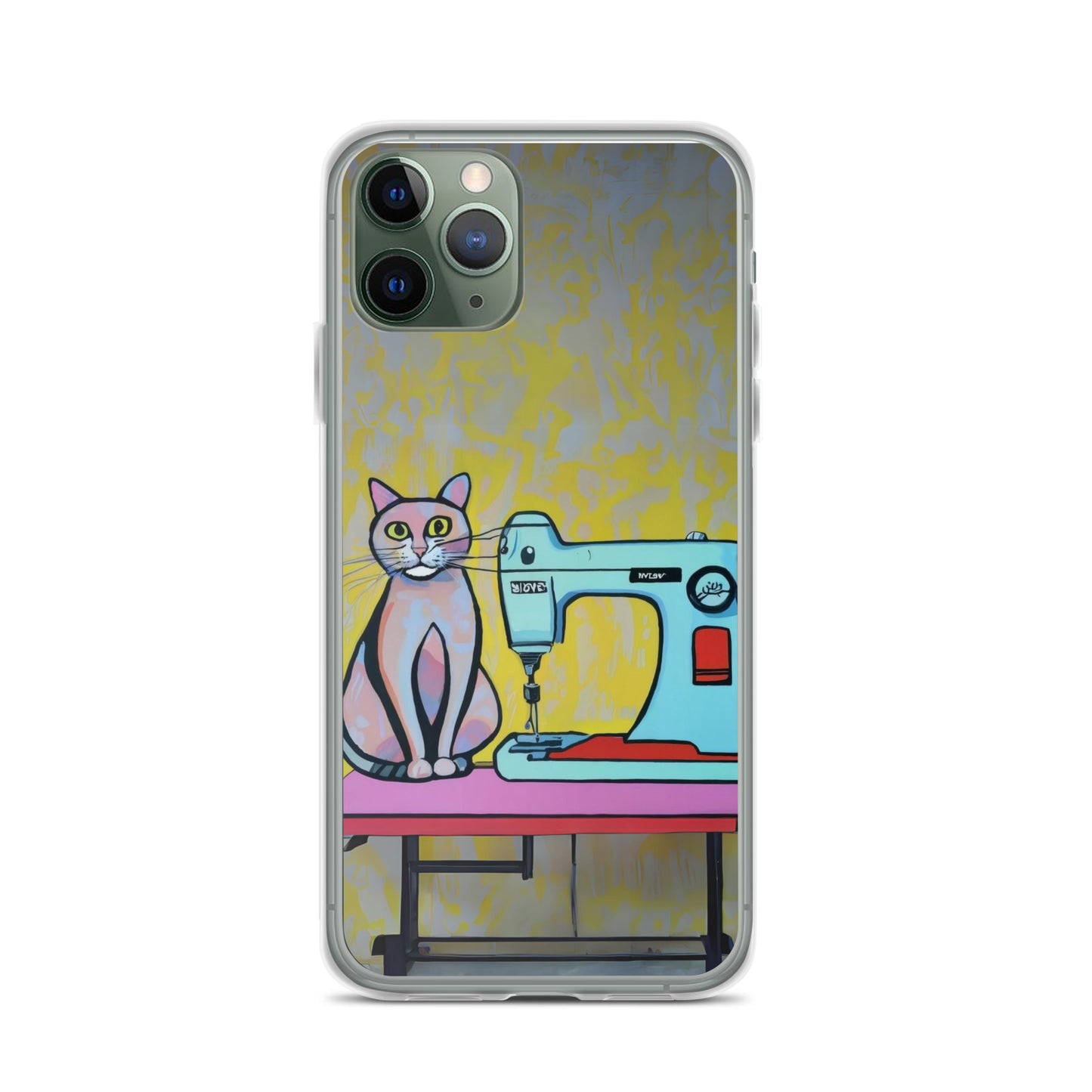 iPhone® "Sewing Cats" Clear Phone Case Design – The Perfect Gift for People who Love to Sew