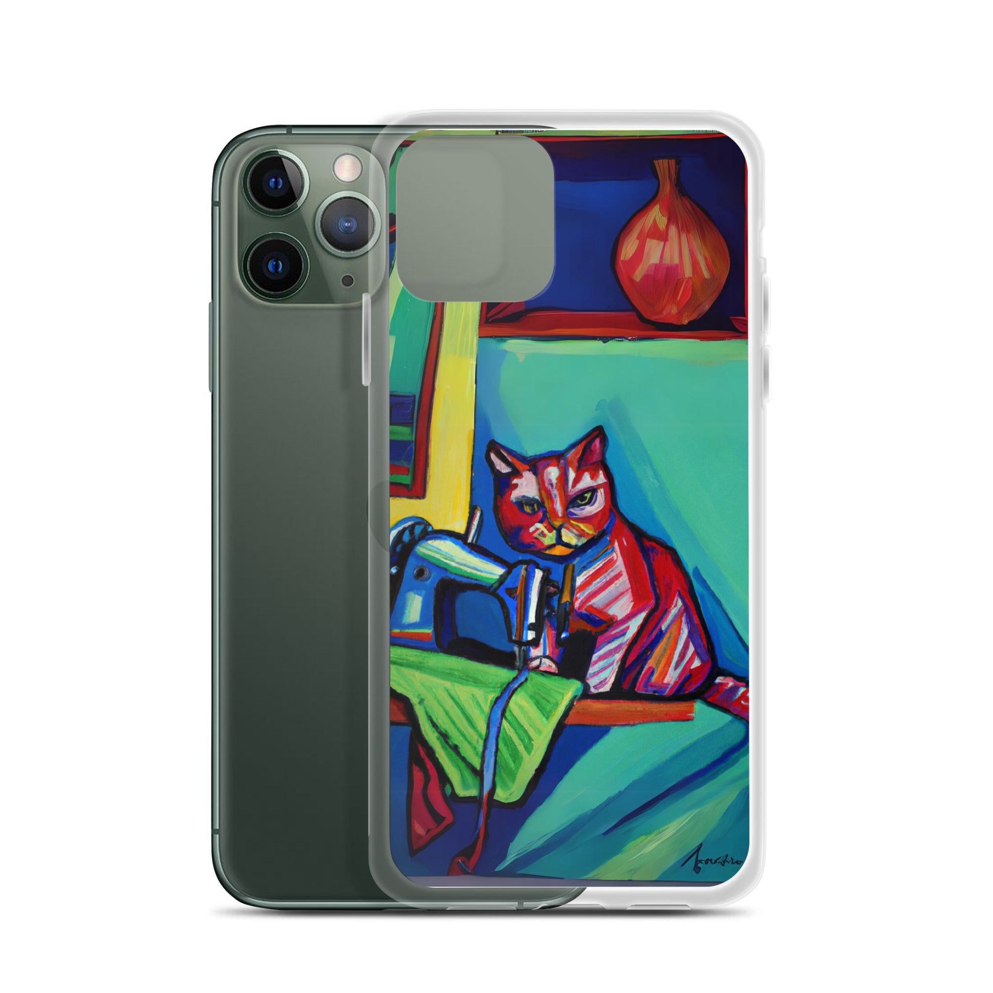 iPhone® "Sewing Cats" Clear Phone Case Design – The Perfect Gift for People who Love to Sew