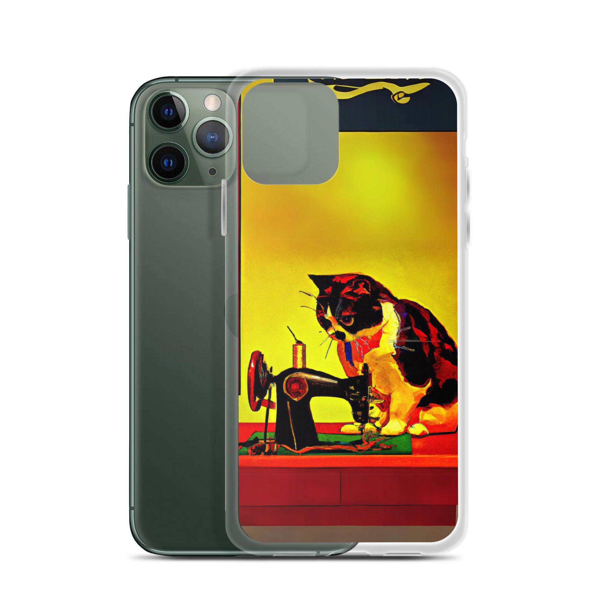 iPhone® "Sewing Cats" Clear Phone Case Design – The Perfect Gift for People who Love to Sew