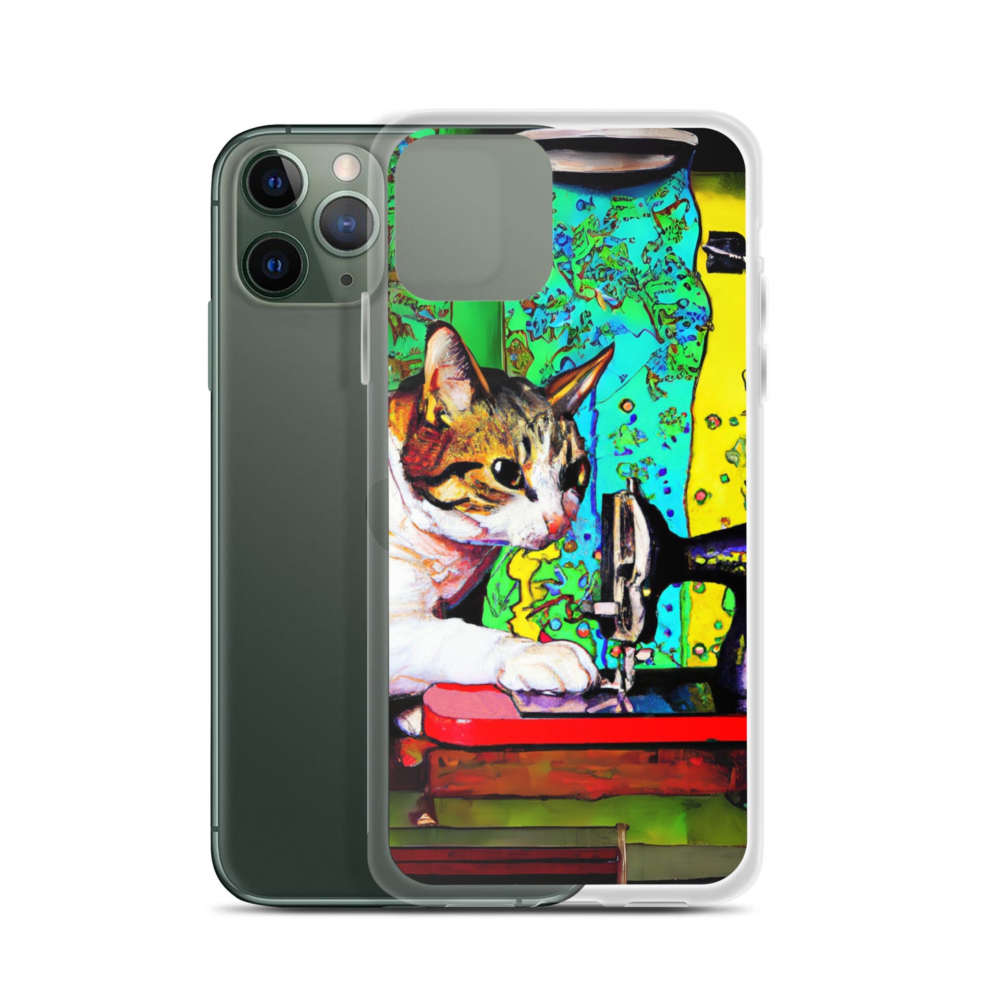 iPhone® "Sewing Cats" Clear Phone Case Design – The Perfect Gift for People who Love to Sew