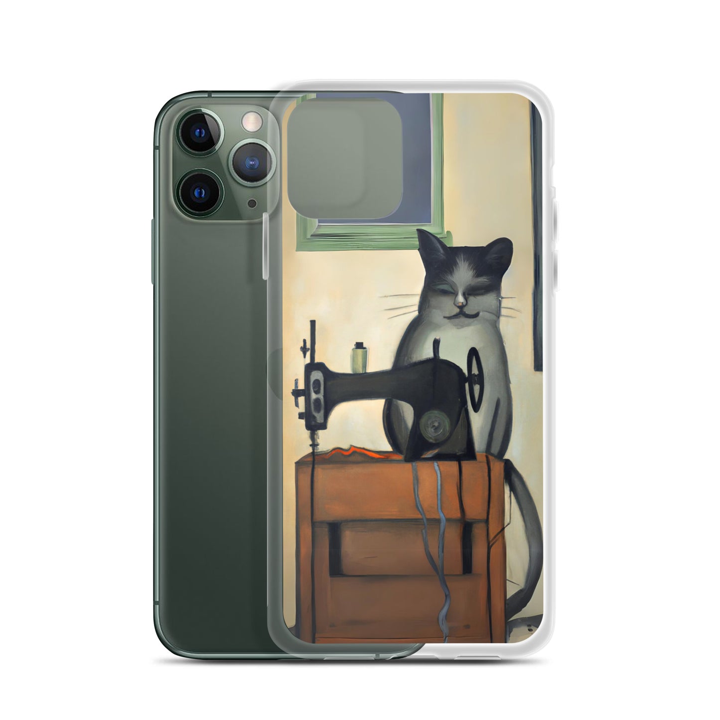 iPhone® "Sewing Cats" Clear Phone Case Design – The Perfect Gift for People who Love to Sew