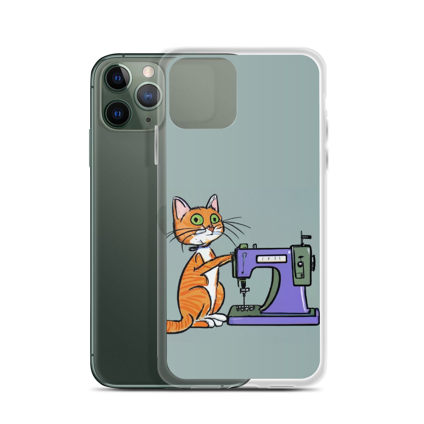 iPhone® "Sewing Cats" Clear Phone Case Design – The Perfect Gift for People who Love to Sew