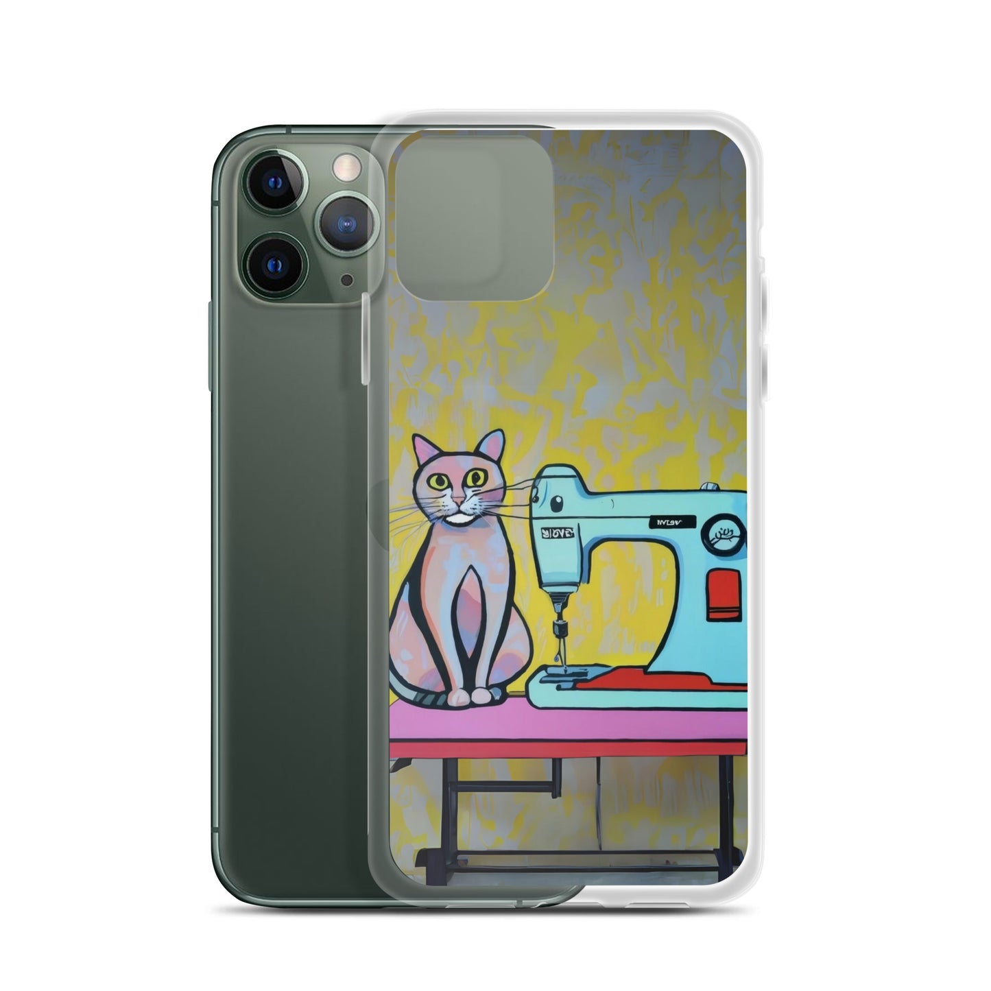 iPhone® "Sewing Cats" Clear Phone Case Design – The Perfect Gift for People who Love to Sew