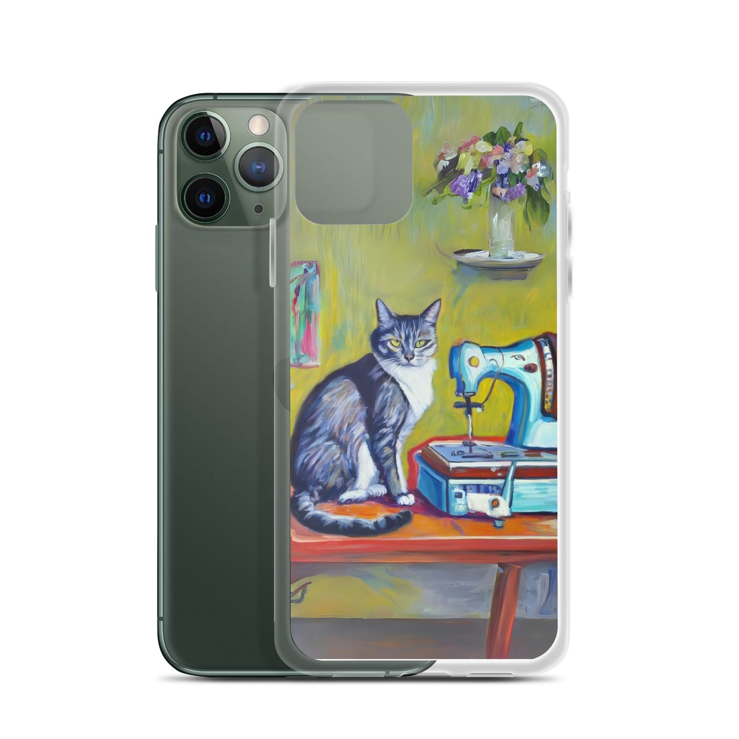 iPhone® "Sewing Cats" Clear Phone Case Design – The Perfect Gift for People who Love to Sew