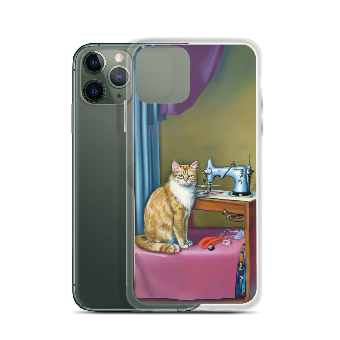 iPhone® "Sewing Cats" Clear Phone Case Design – The Perfect Gift for People who Love to Sew