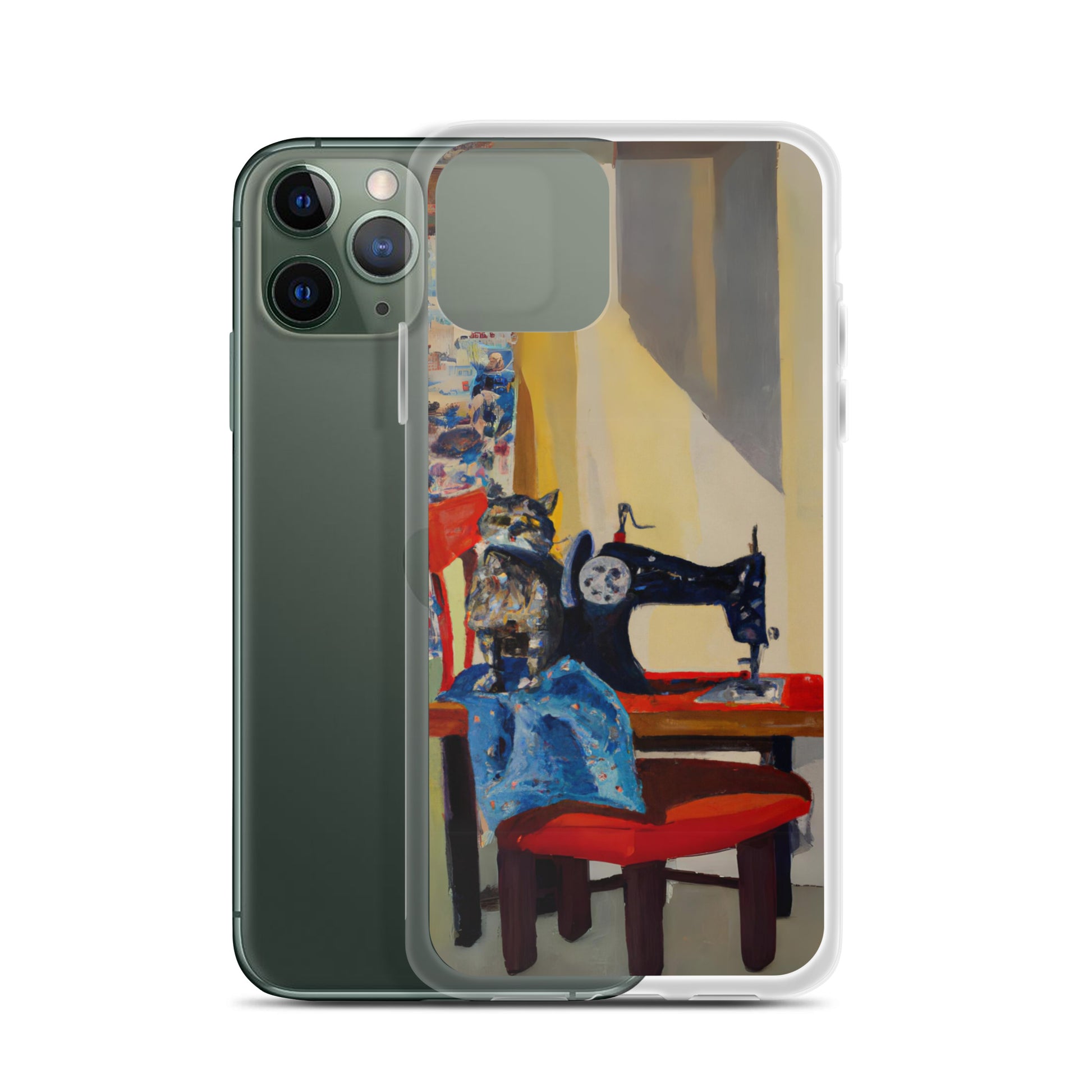 iPhone® "Sewing Cats" Clear Phone Case Design – The Perfect Gift for People who Love to Sew