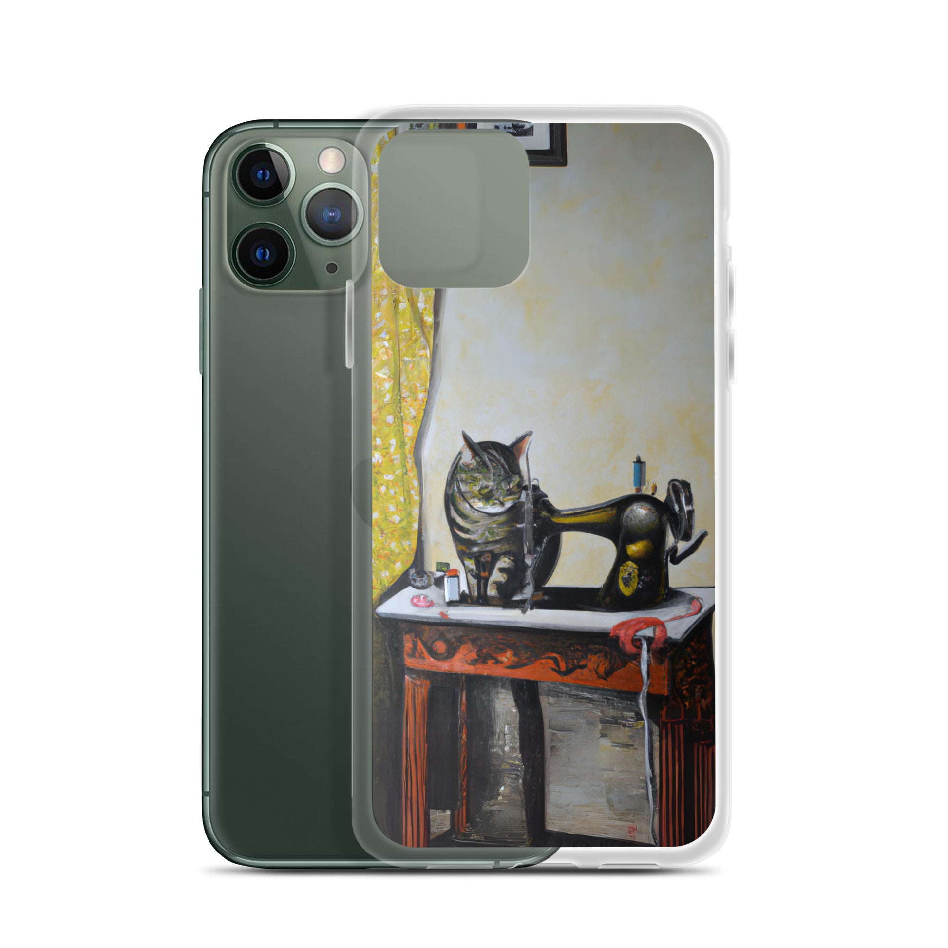 iPhone® "Sewing Cats" Clear Phone Case Design – The Perfect Gift for People who Love to Sew