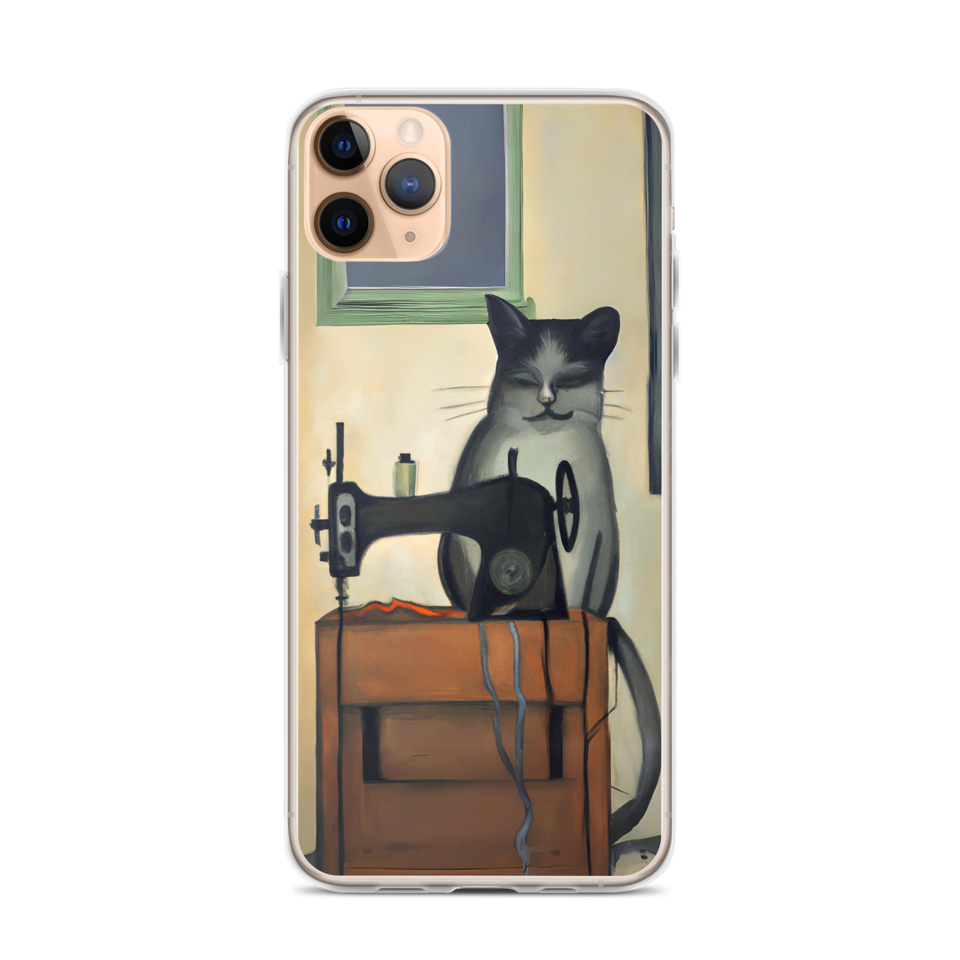 iPhone® "Sewing Cats" Clear Phone Case Design – The Perfect Gift for People who Love to Sew