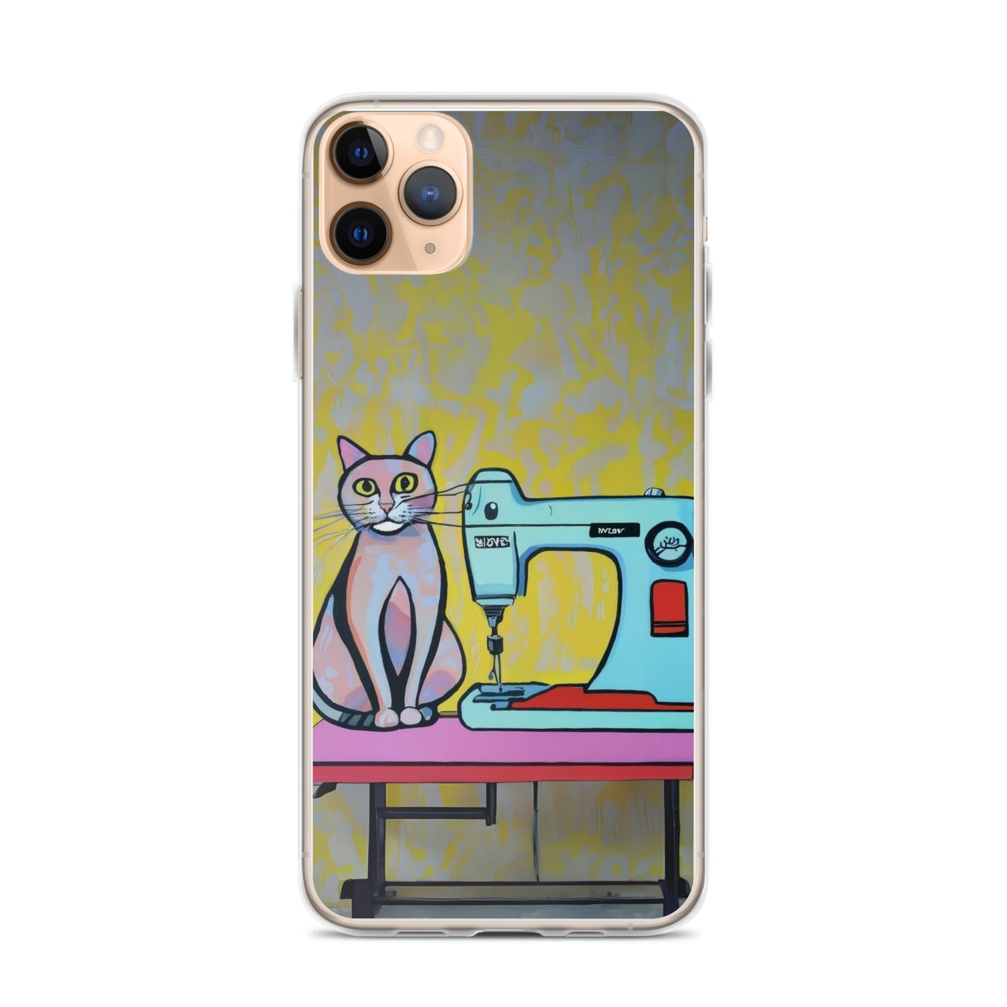 iPhone® "Sewing Cats" Clear Phone Case Design – The Perfect Gift for People who Love to Sew