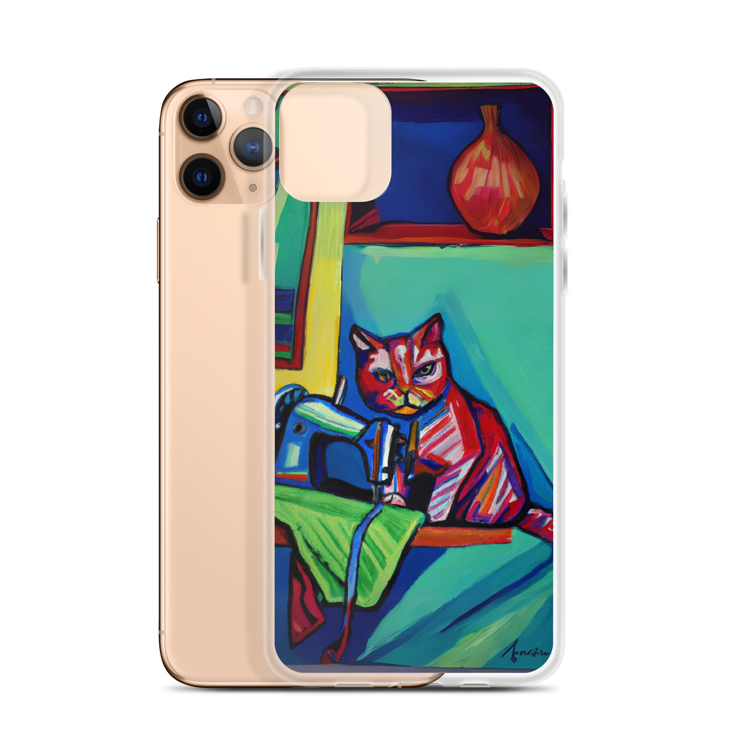 iPhone® "Sewing Cats" Clear Phone Case Design – The Perfect Gift for People who Love to Sew